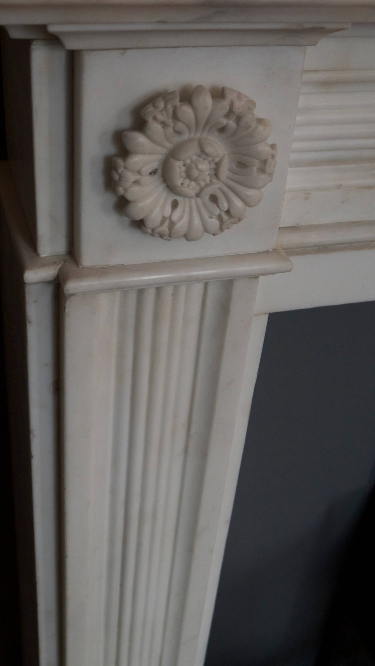 English Regency Chimneypiece in Statuary Marble 4