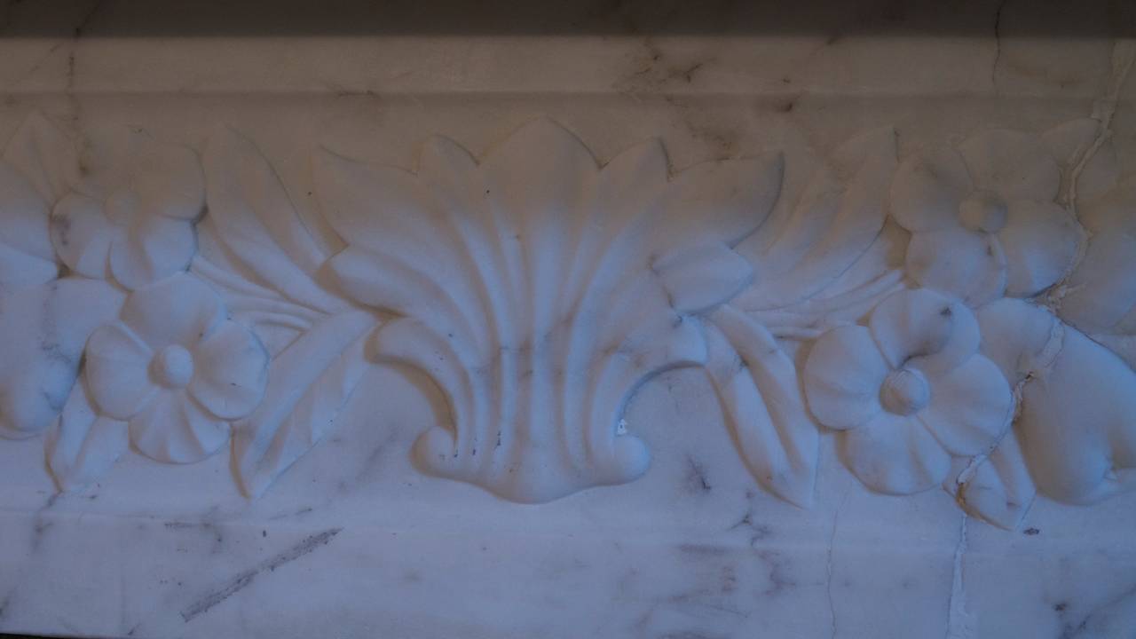 19th Century Original Victorian Statuary White Carved Corbel