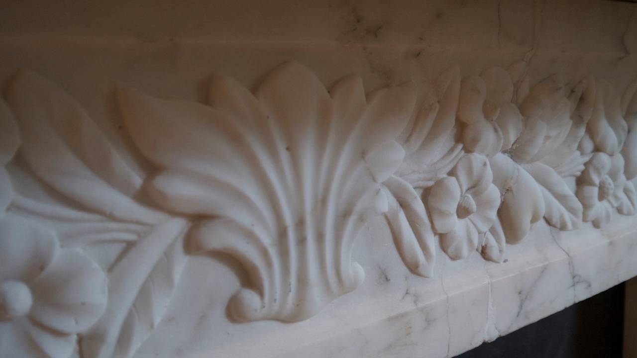 English Original Victorian Statuary White Carved Corbel