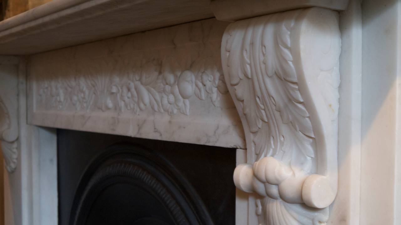 Original Victorian Statuary White Carved Corbel 2