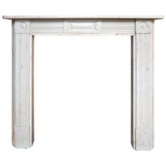 Antique Statuary White Georgian Marble Fireplace Surround