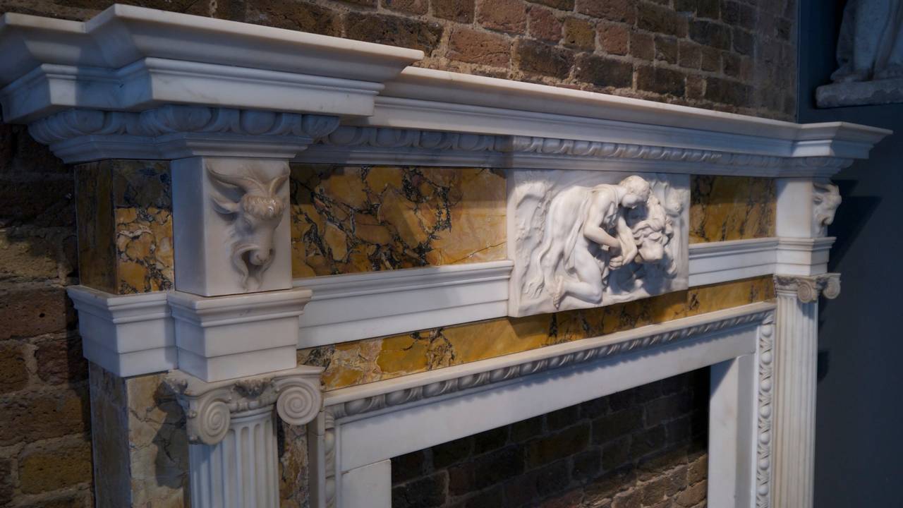 siena claire french rococo marble fireplace