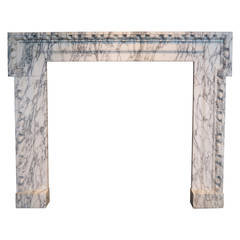 Retro Queen Anne Breche Marble Surrounded with Egg and Dart Moulding