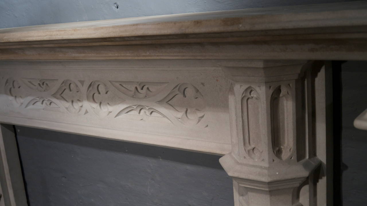 English Original Victorian Gothic Portland Stone Surround from a Rectory, circa 1860