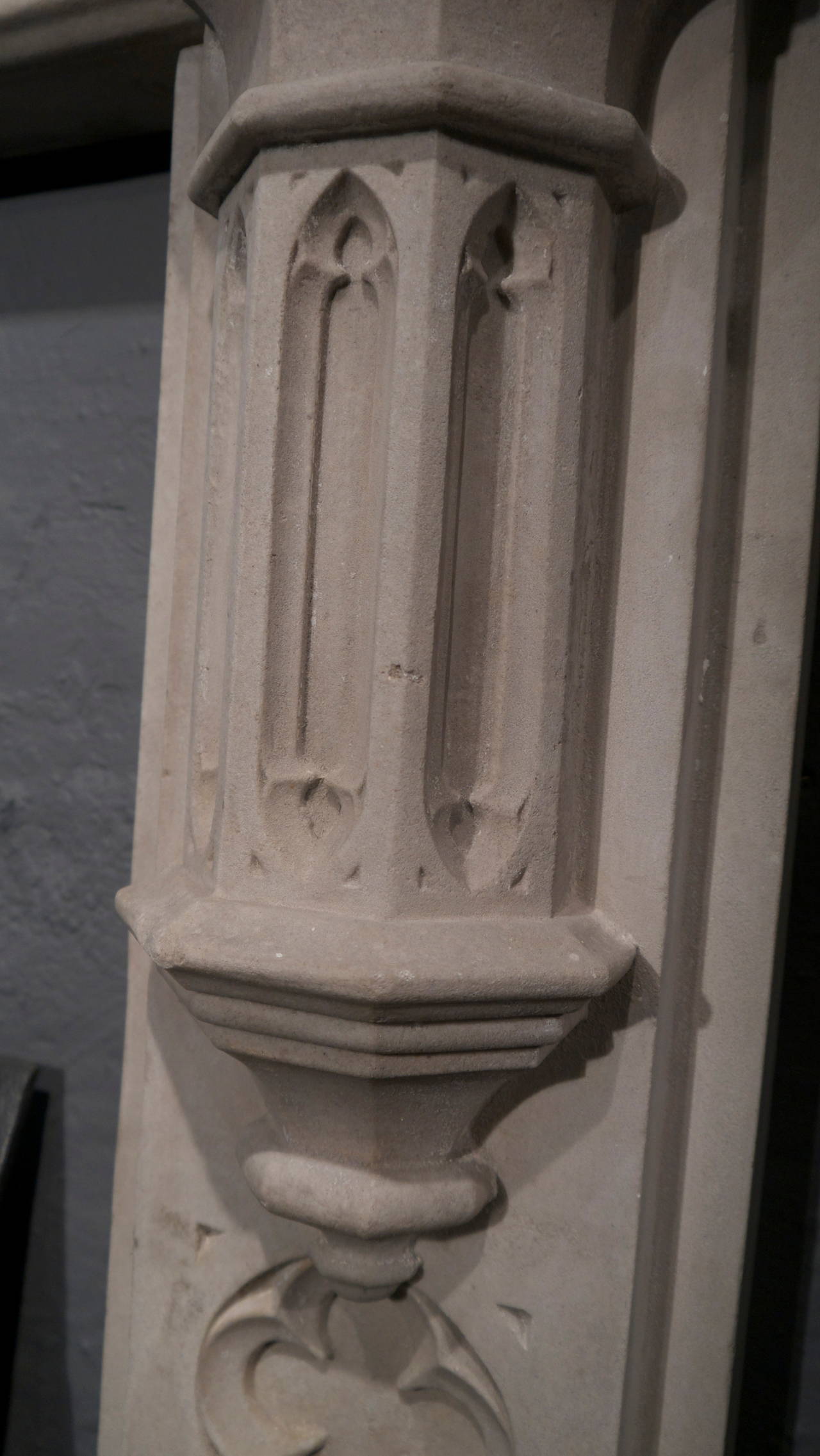 Original Victorian Gothic Portland stone surround from a rectory, circa 1860.