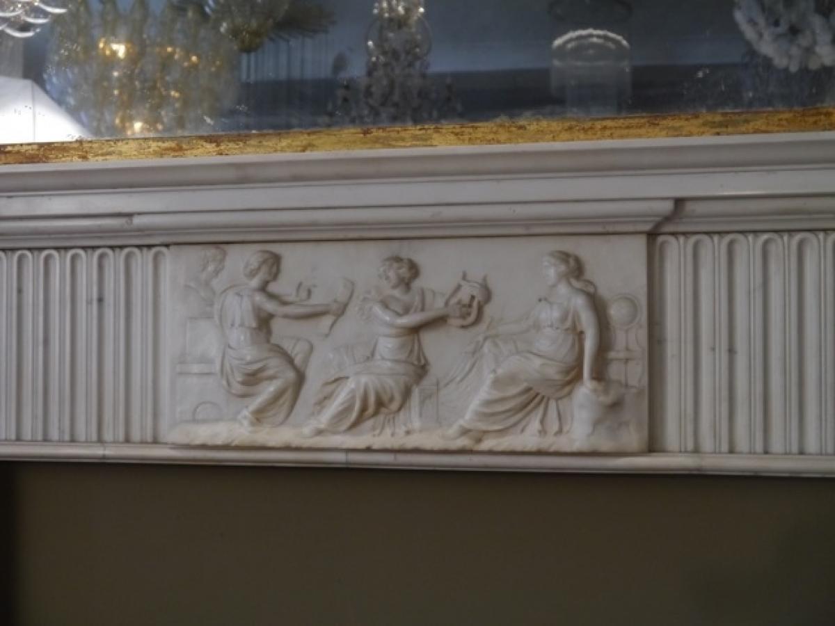 European Carved Georgian Marble Fireplace Surround