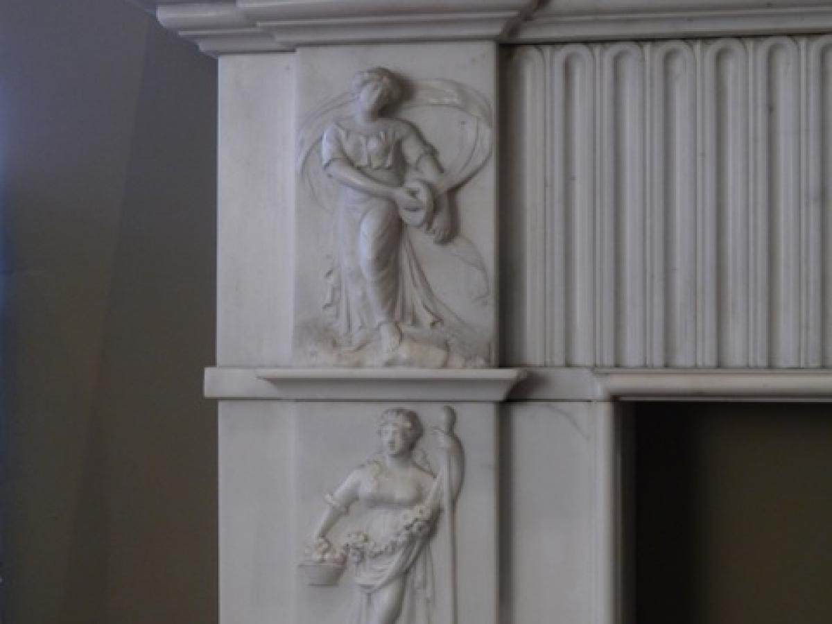 18th Century Carved Georgian Marble Fireplace Surround