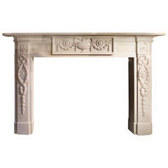 William IV Statuary White Marble Chimneypiece