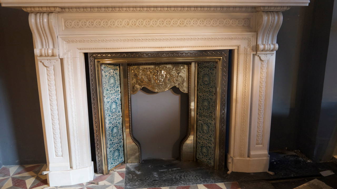 Statuary White Marble Chimneypiece