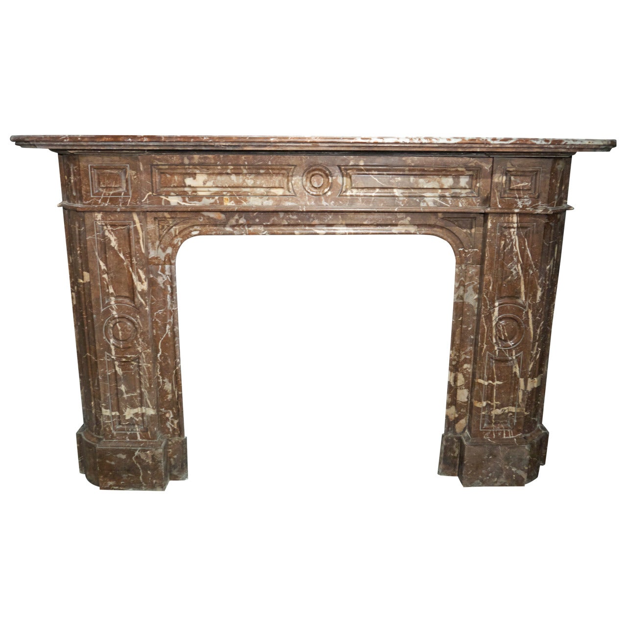 Victorian antique Rouge Royale Marble Fireplace Surround For Sale