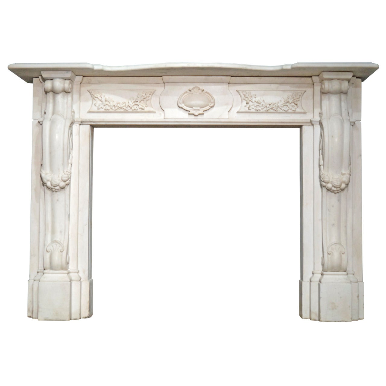 Victorian Statuary White Marble Fireplace Surround