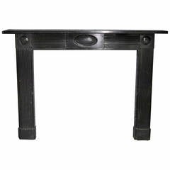 Original Black Fossil Marble Bull
s Eye Fireplace Surround
