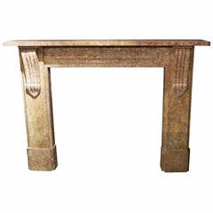 Victorian Brocatelle Marble Corbel Fireplace Surround