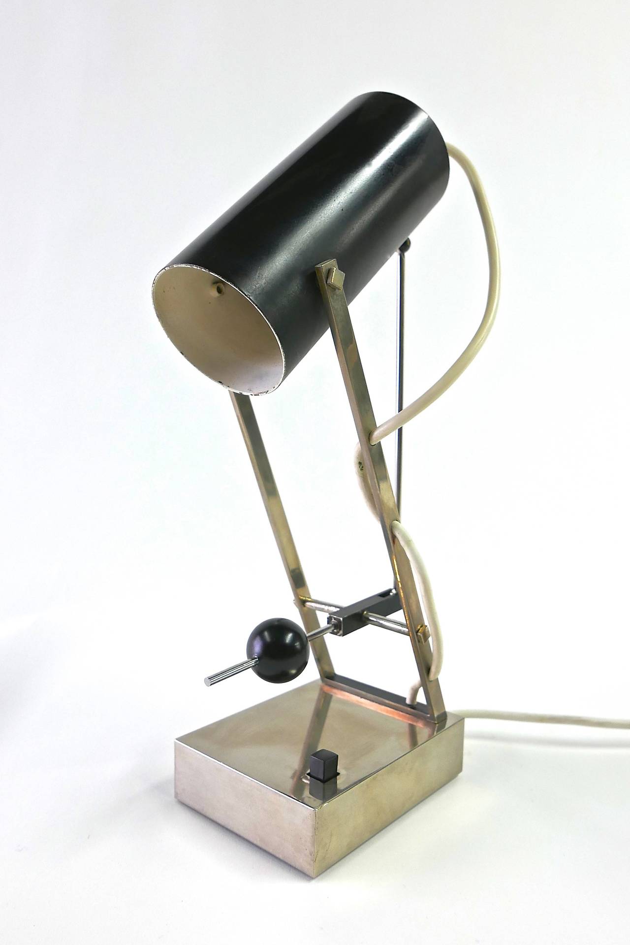 Enameled Angelo Lelli Table Lamp for Arredoluce