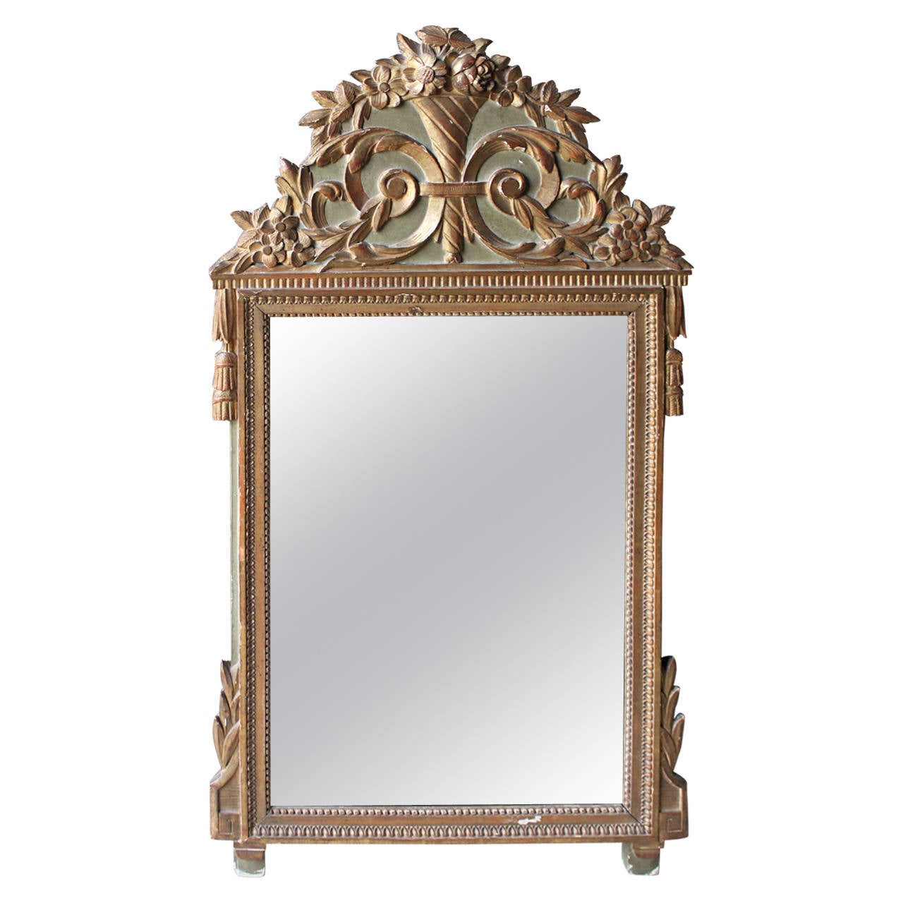 French Giltwood Mirror in the Style of Louis XVI, France, 19th Century For Sale