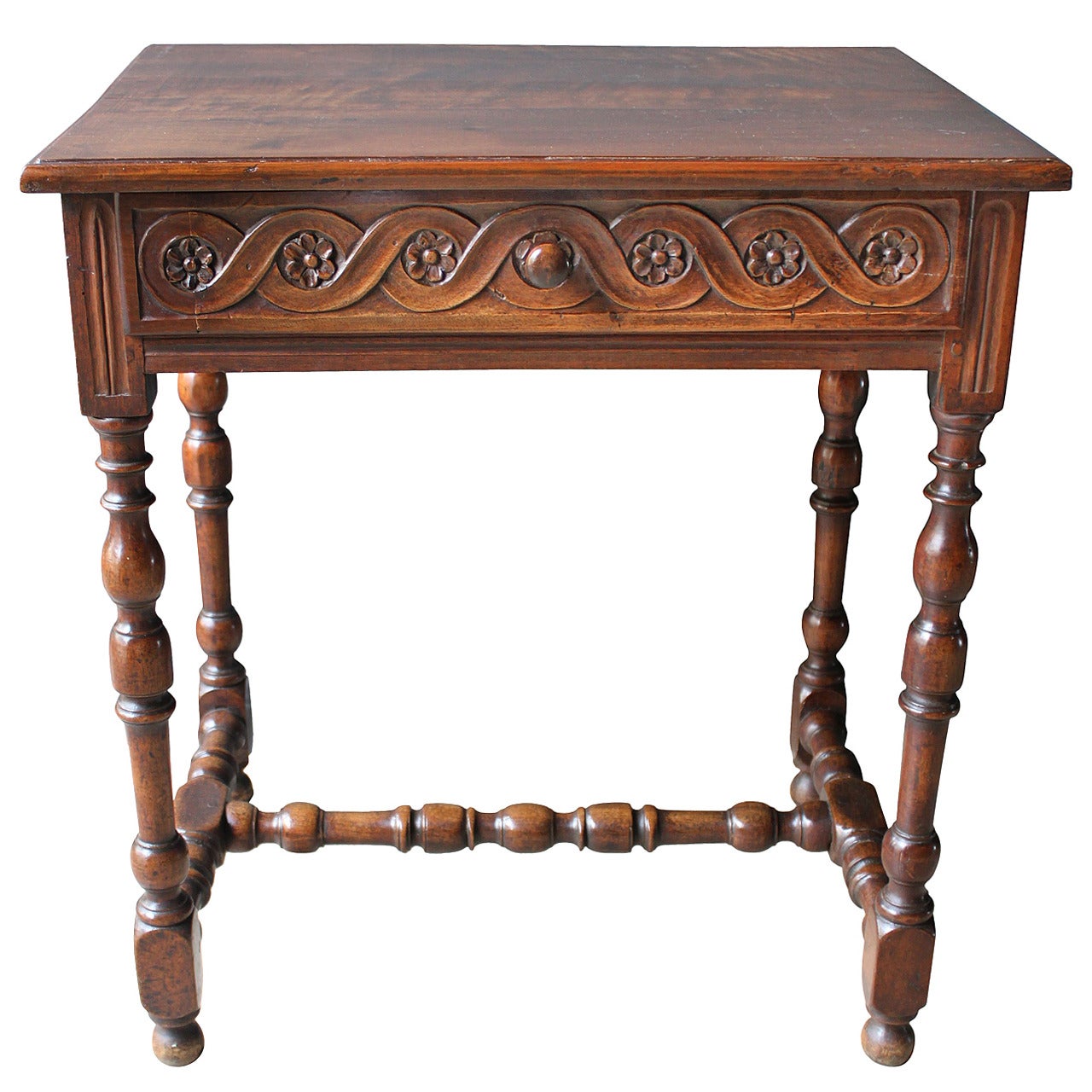 Carved Walnut Louis XIII Table, France 18th Century