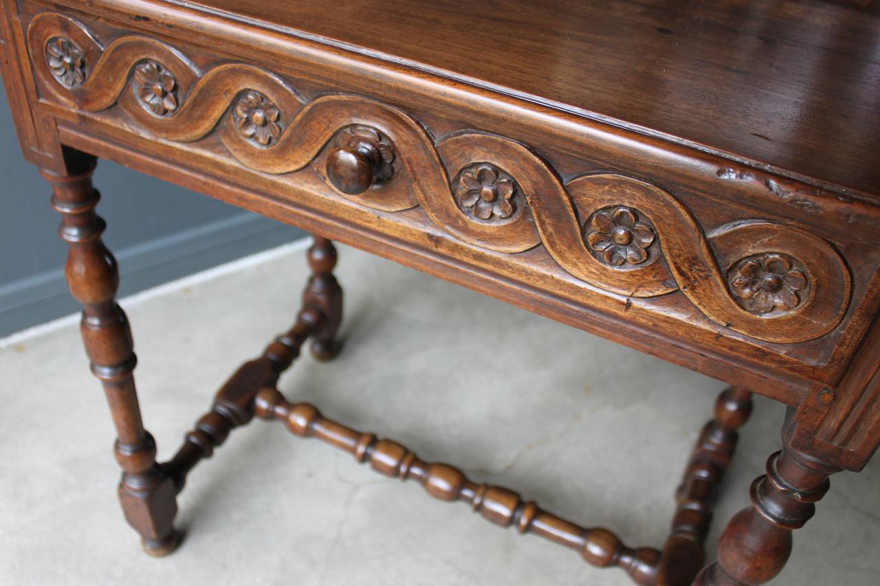 Wood Carved Walnut Louis XIII Table, France 18th Century