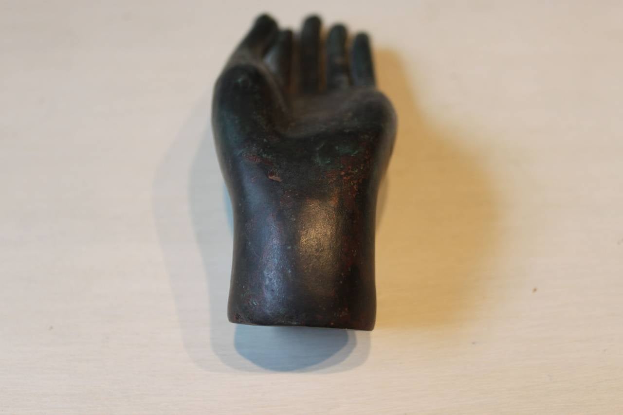 Bronze Asian Sculpture of a Buddha Hand, 19th Century or Earlier For Sale 1