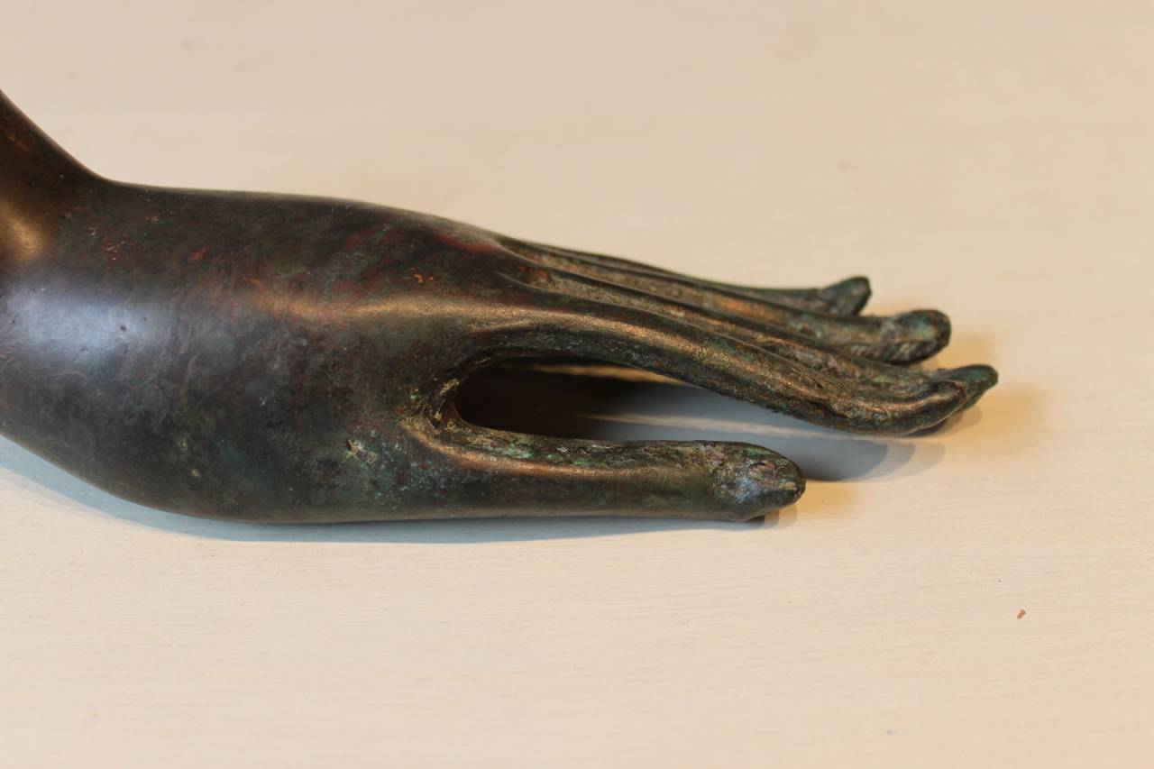 Bronze Asian Sculpture of a Buddha Hand, 19th Century or Earlier For Sale 3