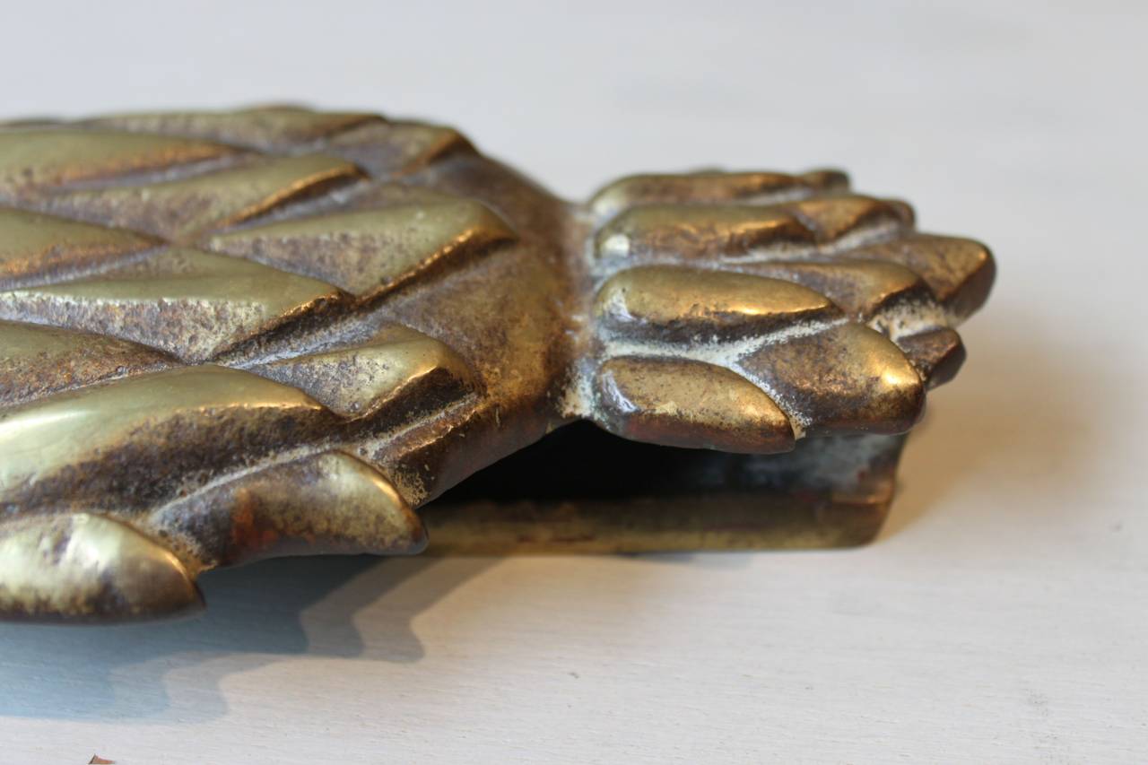 English Antique Brass Pineapple Door Knocker, 19th Century, England