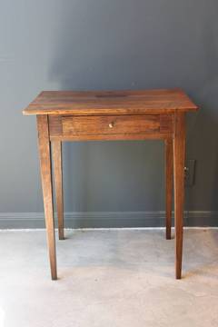 Antique 19th Century French Oak Writing Table with Drawer and Two Pull Out Shelves