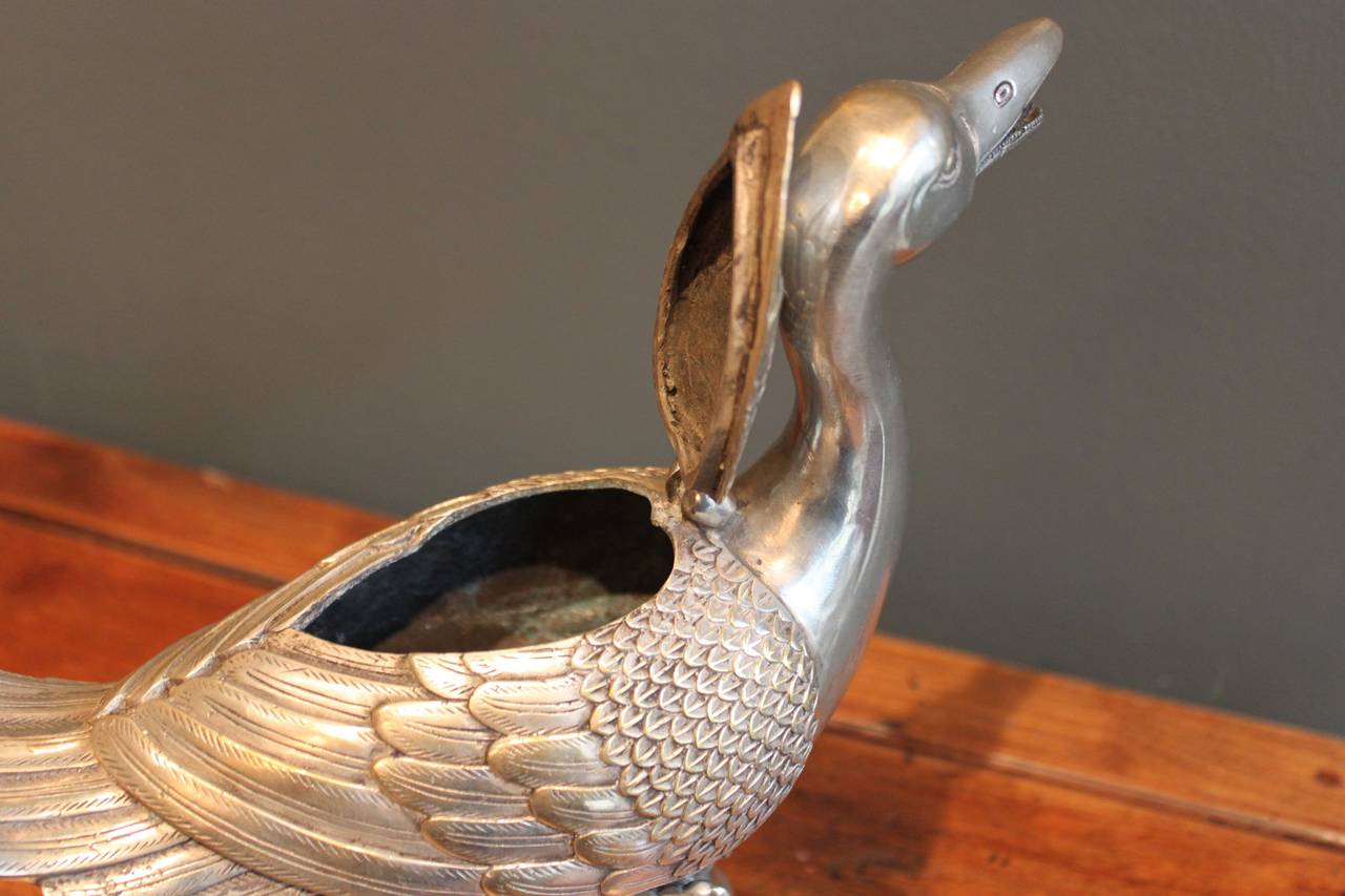 Silver Plated Chinese Duck, circa Late 19th Century For Sale at 1stDibs