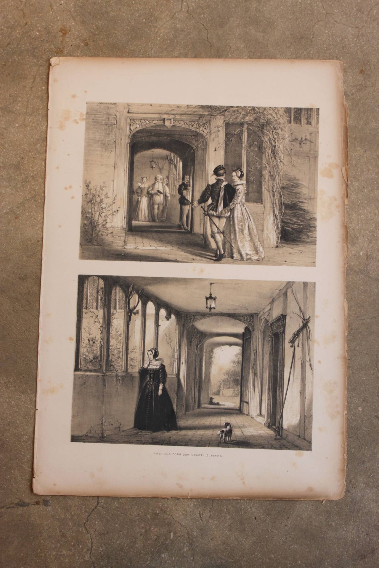 Set of Eight English Copperplate Engravings of Mansions of England, 19th Century 2