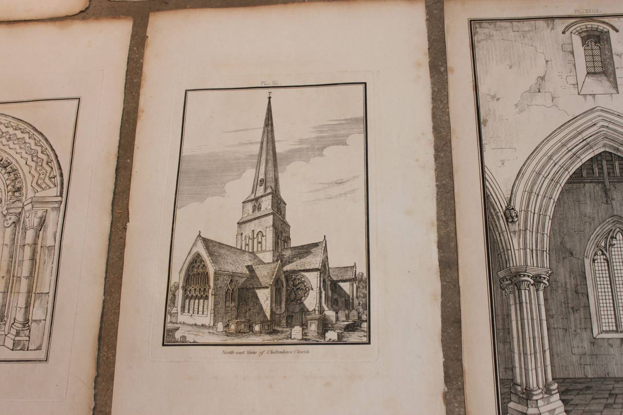 British Set of 32 English Copperplate Engravings of Cathedrals, 18th Century