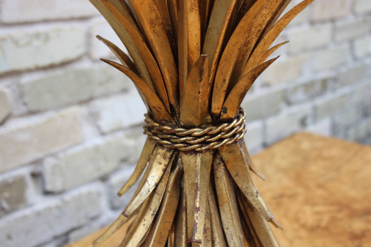 American Gilt Metal Wheat Sheaf Lamp by The Marbro Lamp Company