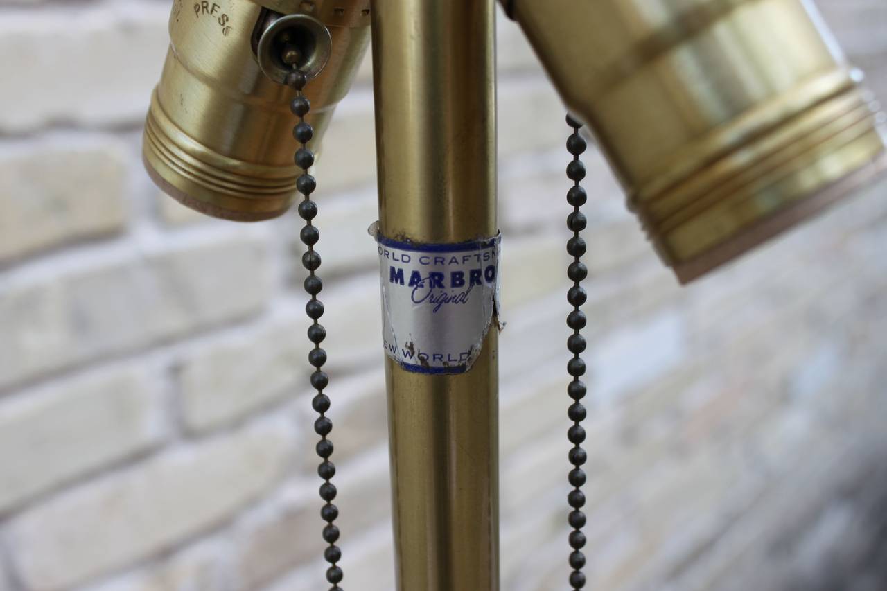 Mid-Century Modern Gilt Metal Wheat Sheaf Lamp by The Marbro Lamp Company