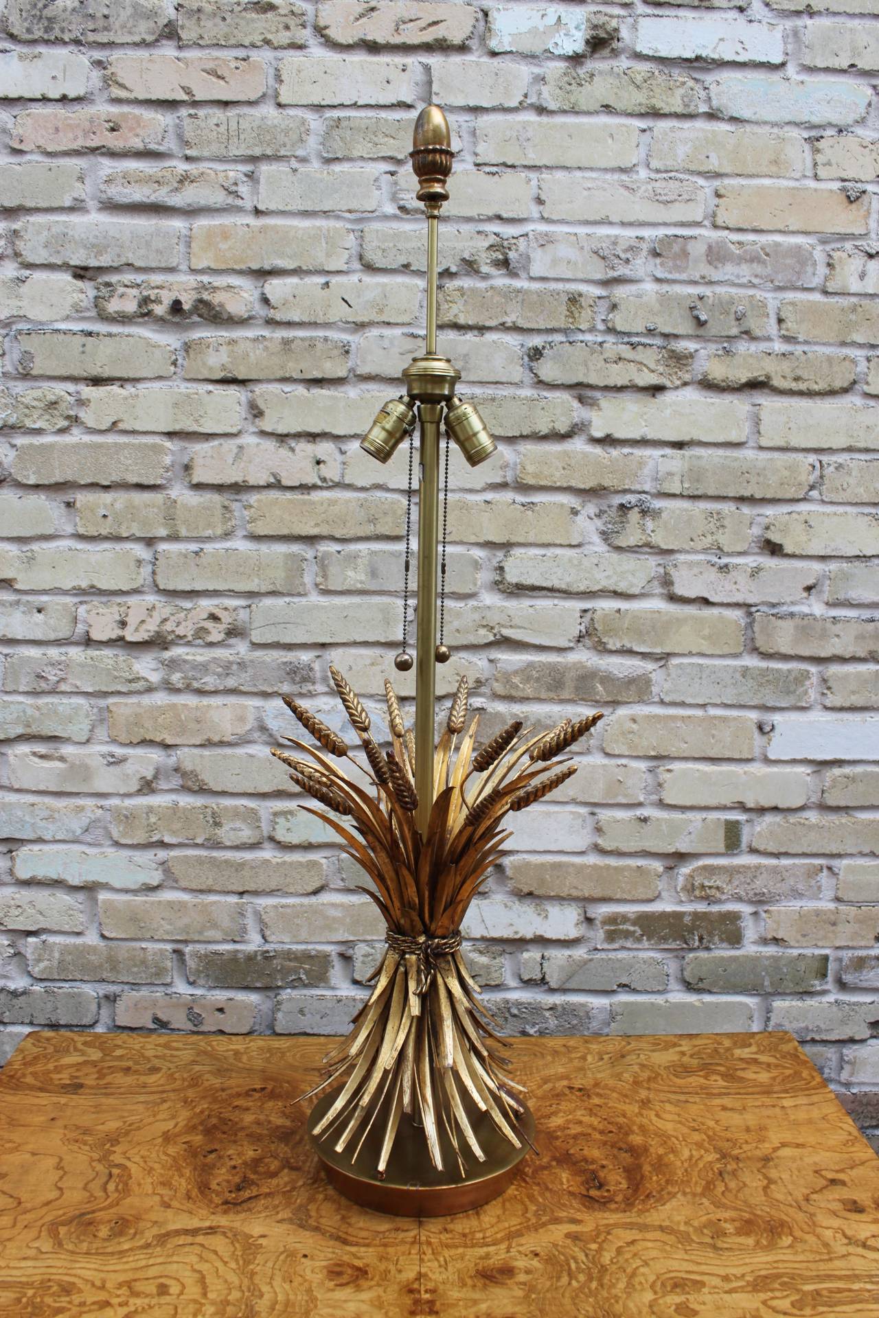 Gilt Metal Wheat Sheaf Lamp by The Marbro Lamp Company 1