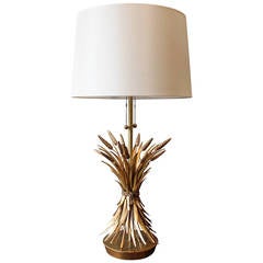 Gilt Metal Wheat Sheaf Lamp by The Marbro Lamp Company