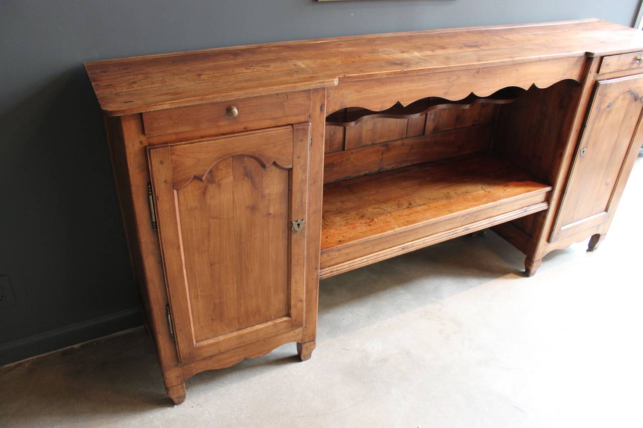 19th Century Louis XV-Style French Cherry Sideboard or Server with Two Doors For Sale 5