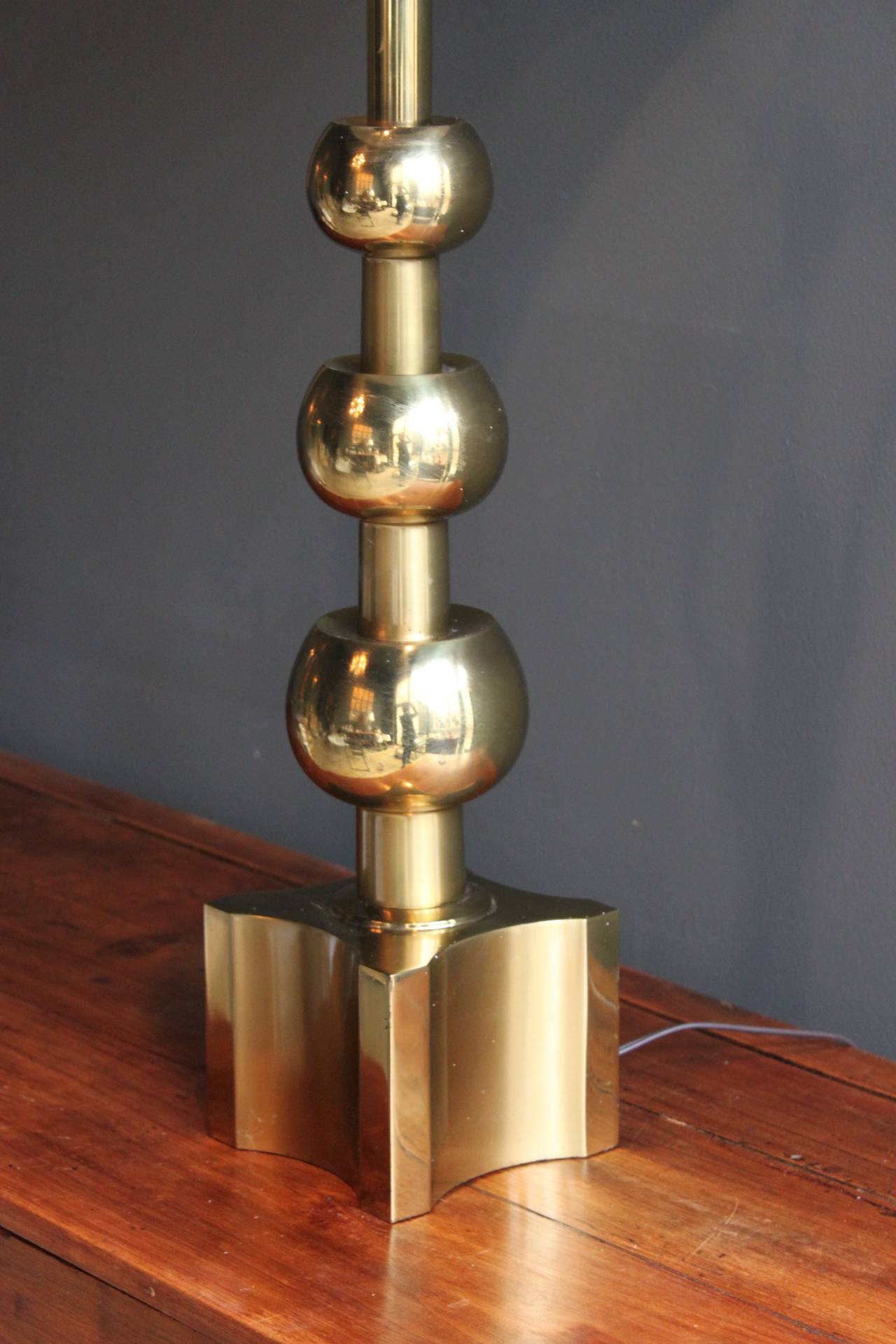 20th Century Stiffel Graduated Brass Ball Lamp