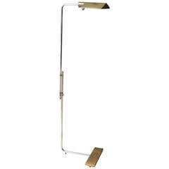 Cedric Hartman Floor Lamp in Brass and Chrome with Lucite Ball Knob