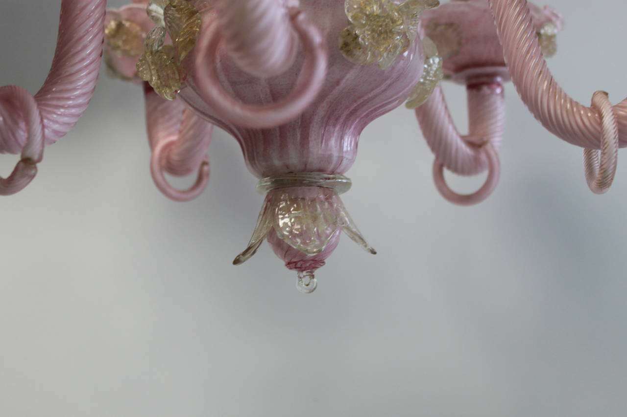 murano chandelier pink