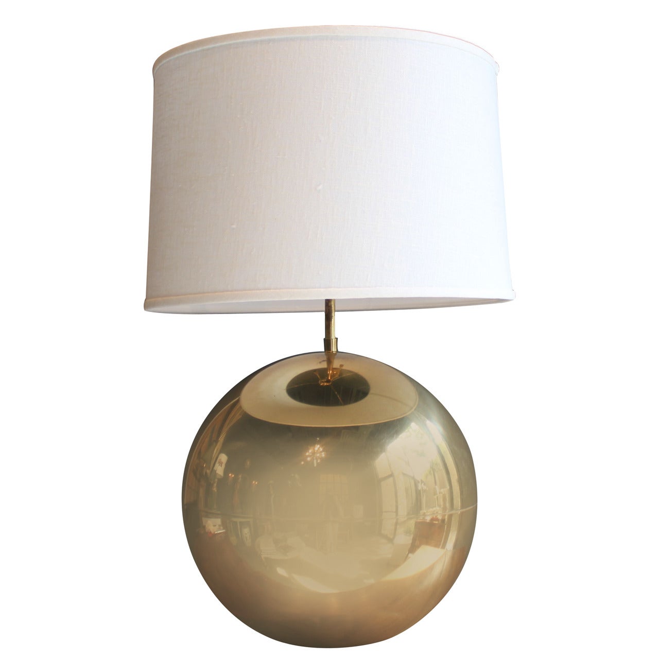 Mid-Century Brass Sphere Karl Springer Table Lamp