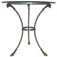 Steel and Bronze Gueridon Table in the Style of Maison Jansen