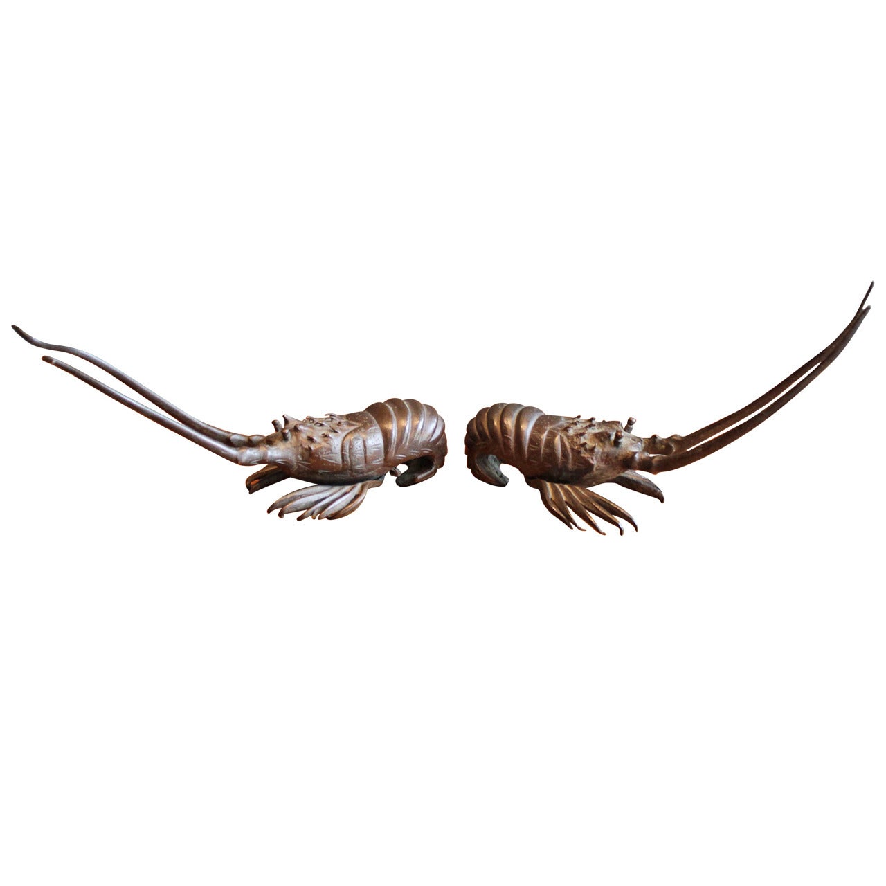 Pair of Bronze Lobsters, Japan, circa Early 20th Century