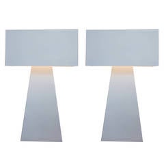 Pair of White George Kovacs Table Lamps