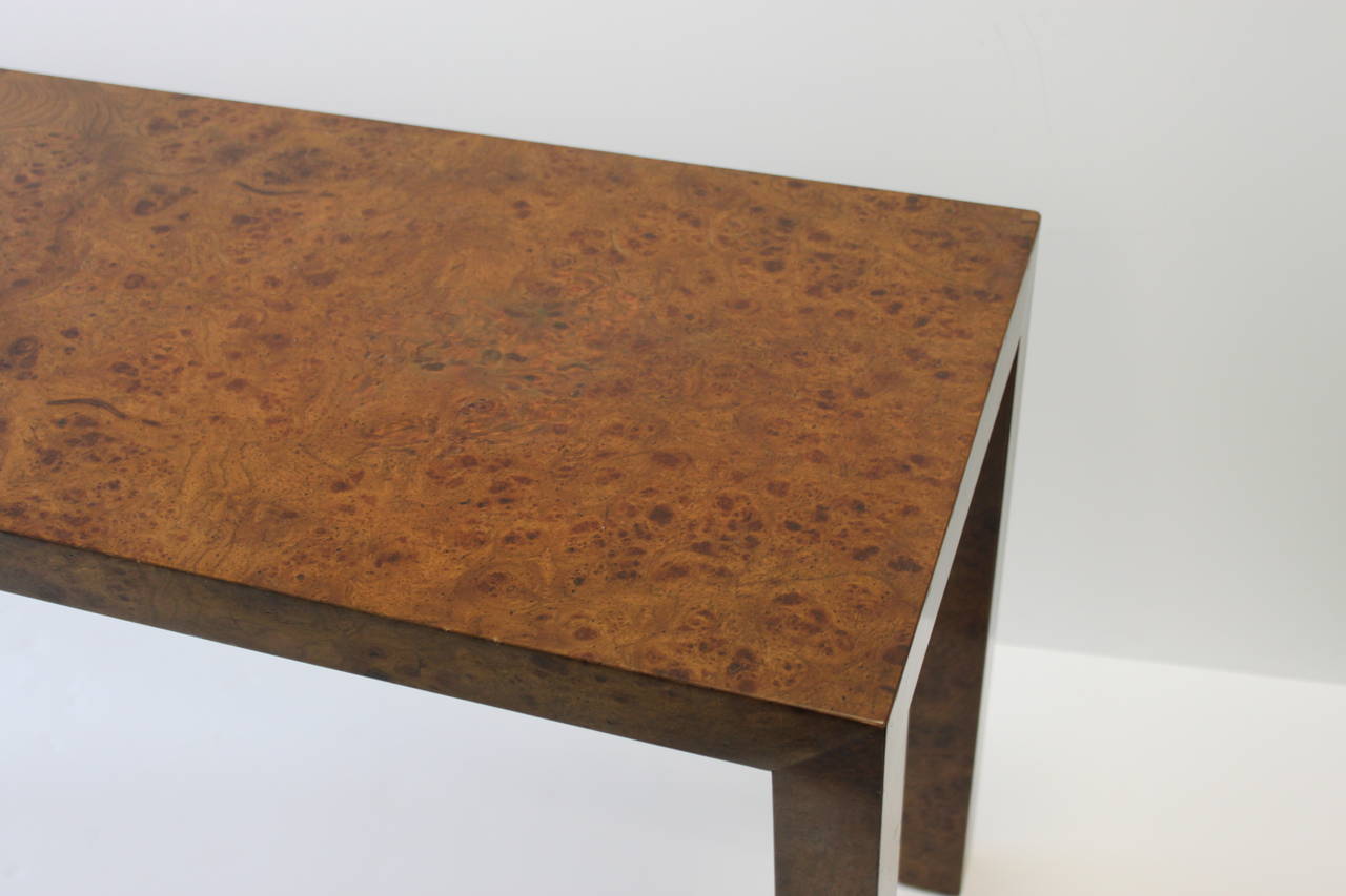 Mid-Century Modern Burlwood Milo Baughman Console or Sofa Table