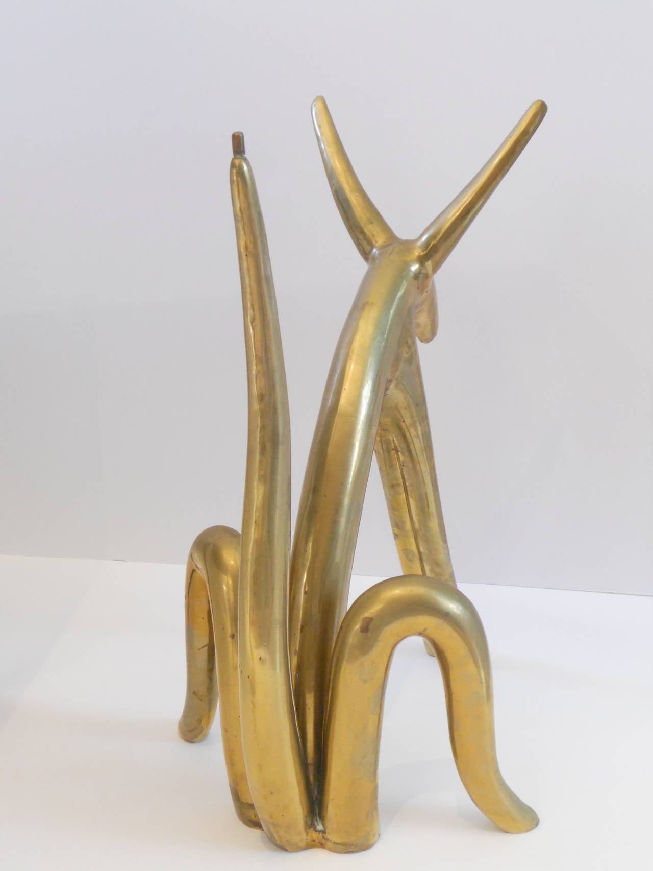 Stylized Brass Animal Sculpture Occasional Table, circa 1970 2