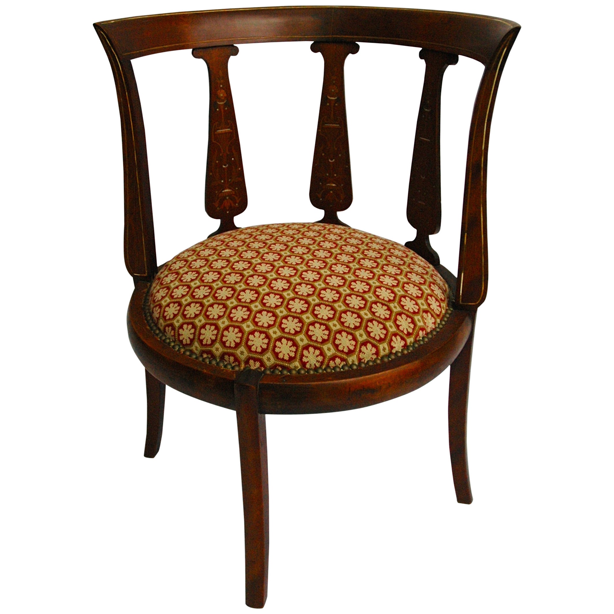 19th Century English Corner Chair with Mother-of-pearl Inlay