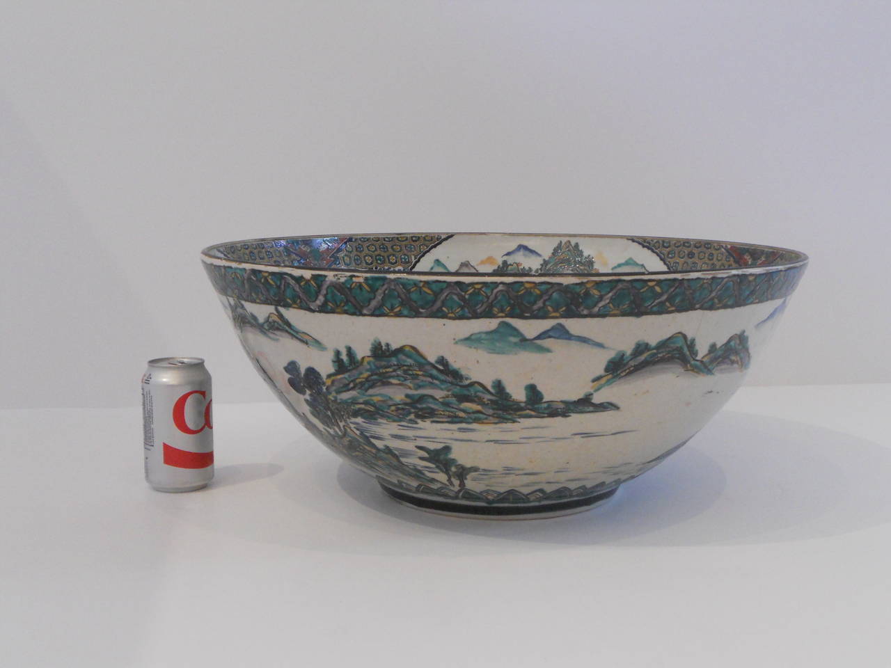 Monumental Chinese Porcelain Punch Bowl with Foo Lion Decoration 3