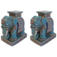 Pair of Elephant Garden Seats or Side Tables