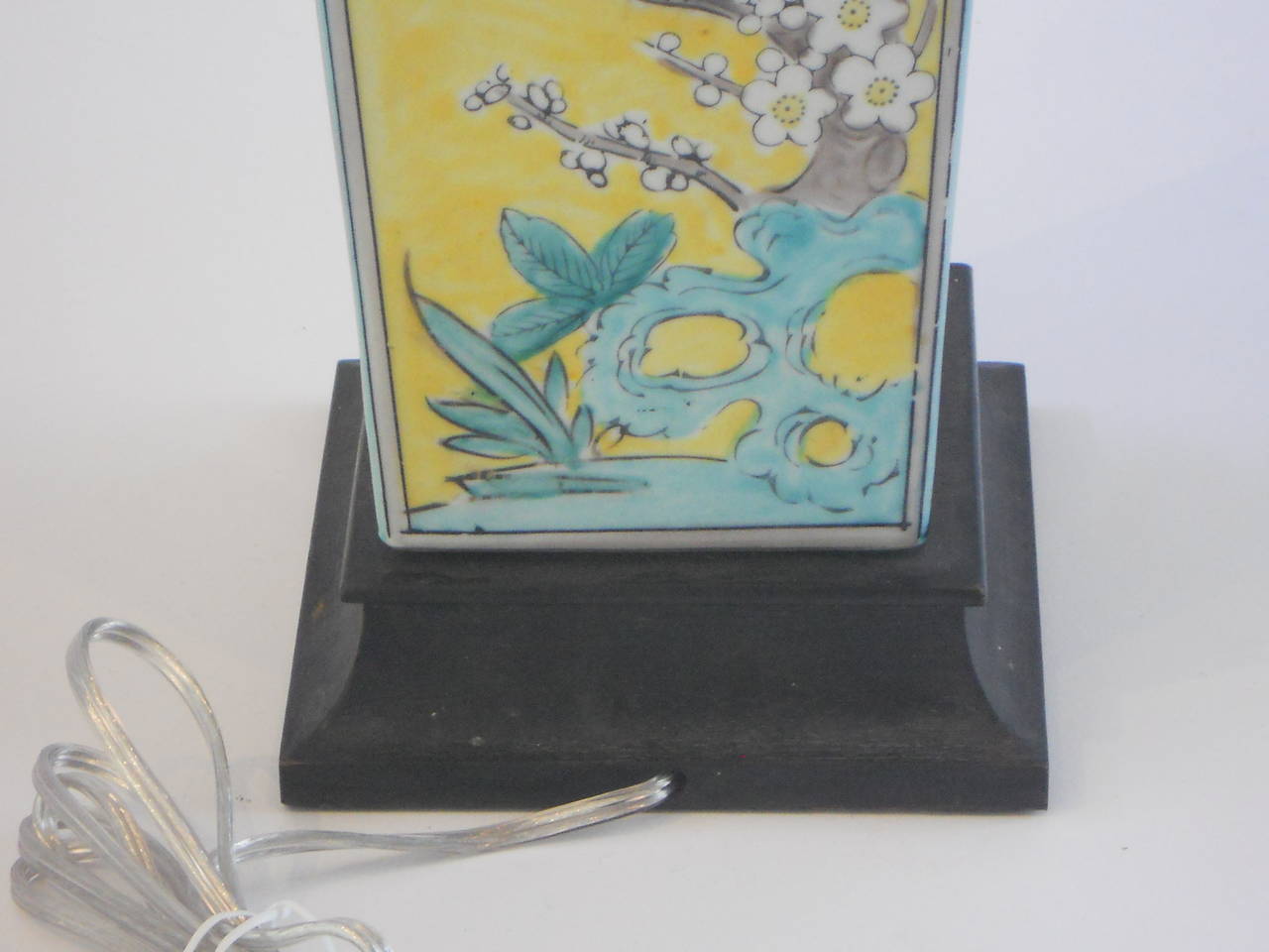 20th Century Yellow Floral Chinese Vase as a Lamp