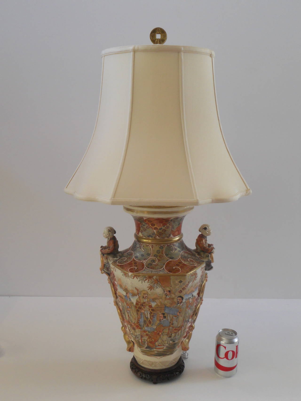 19th Century Satsuma Vase as a Lamp In Good Condition For Sale In San Antonio, TX