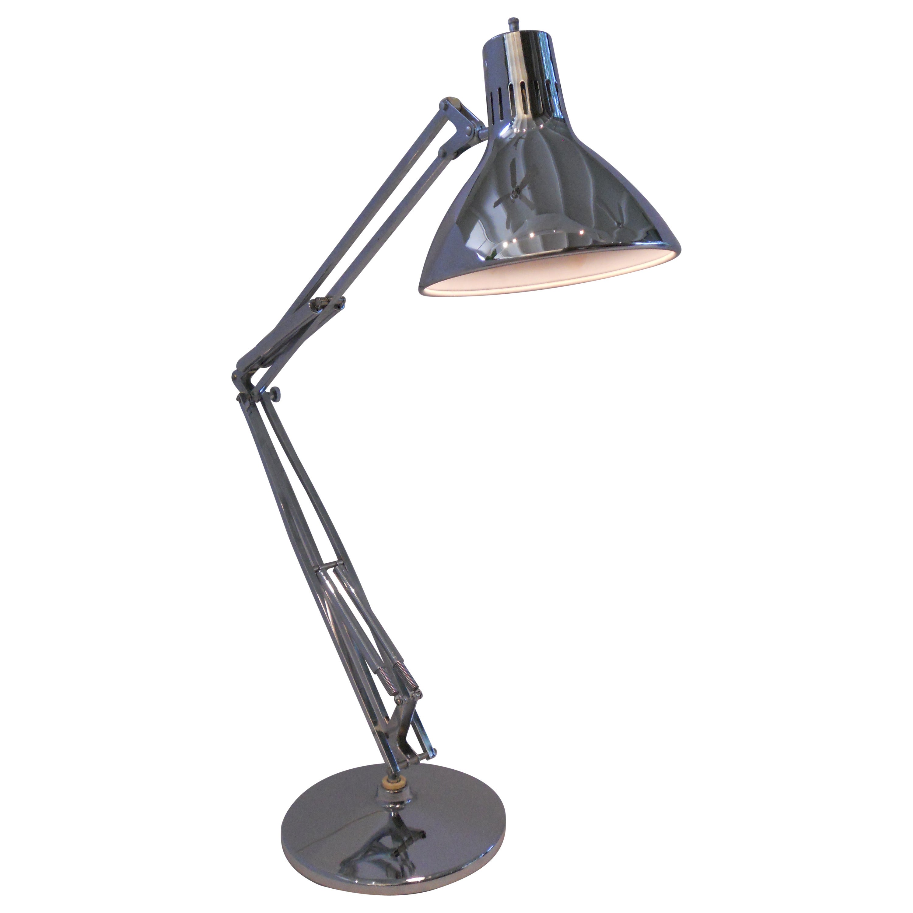 Contemporary Articulated Chrome Desk Lamp or Task Light For Sale