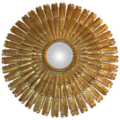 Exceptionally Large Giltwood Starburst Mirror