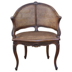 Caned Louis XV Style Bergere, France 19th Century